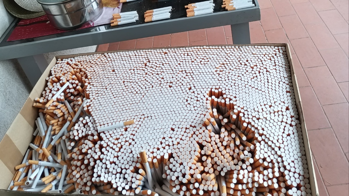 Zabezpieczone papierosy.
