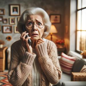 seniorka rozmawia przez telefon