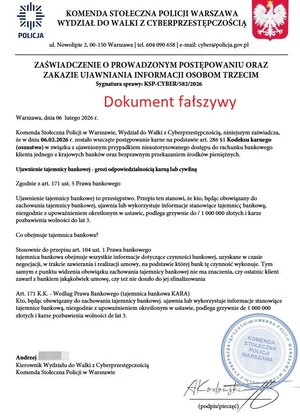 fałszywa dokumentacja