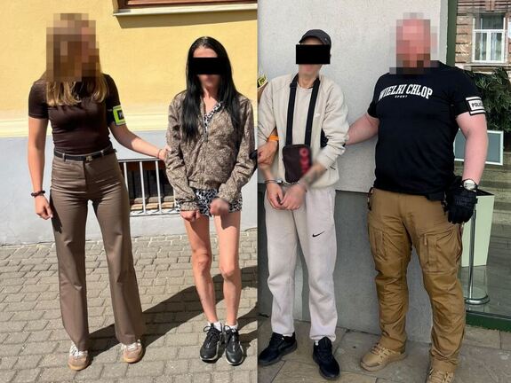 kolaż zdjęć z zatrzymanymi osobami