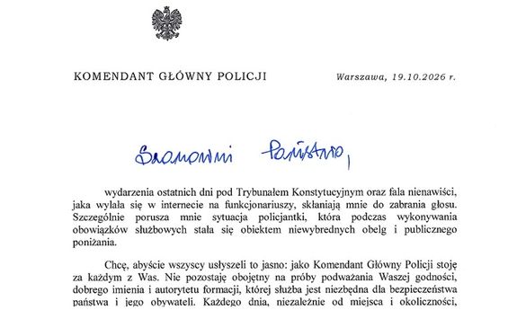 List Komendanta Głównego Policji do policjantek i policjantów