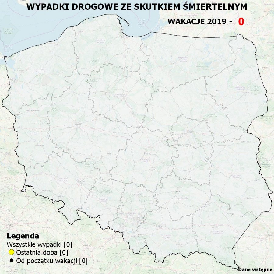 Mapa Wypadków drogowych ze skutkiem śmiertlenym