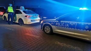 policjant podczas kontroli drogowej