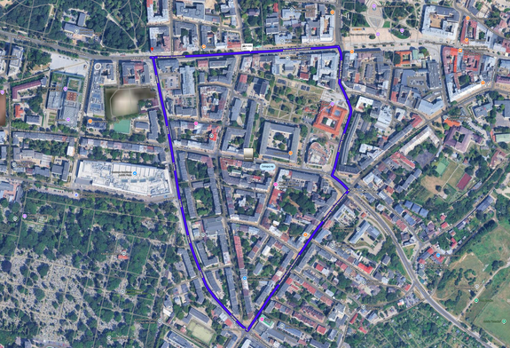 mapa z trasą Marszu Równości
